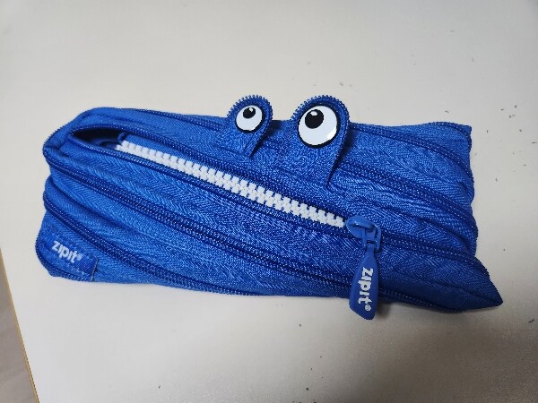 Zipit Monster Pencil Case for Boys, Holds Up to 30 Pens, Machine Washable, Made of One Long Zipper!, Royal Blue