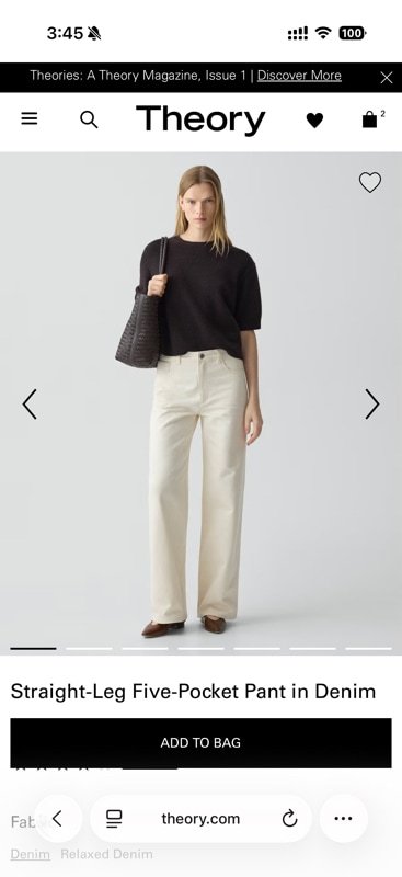Straight-Leg Five-Pocket Pant in Denim