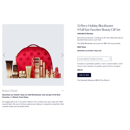 12-Piece Holiday Blockbuster 9 Full-Size Favorites Beauty Gift Set