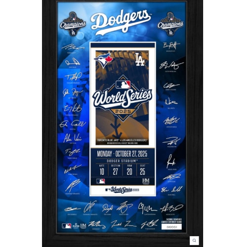 Los Angeles Dodgers 2025 World Series Champions Signature Ticket Frame