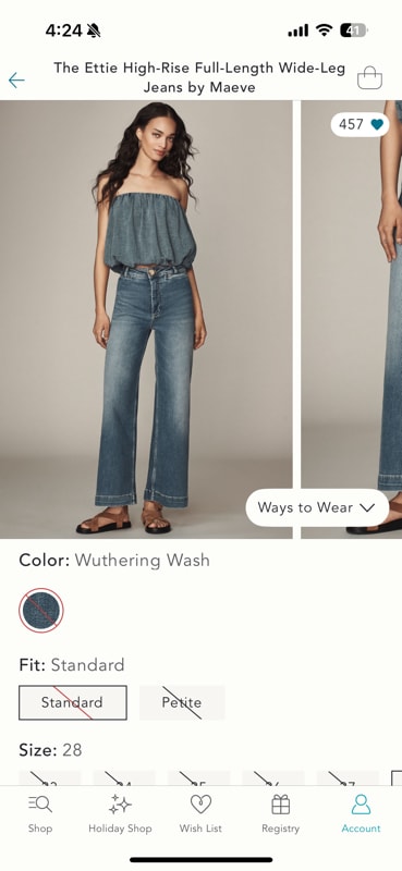 Ettie High Rise Full length Wide Jeans