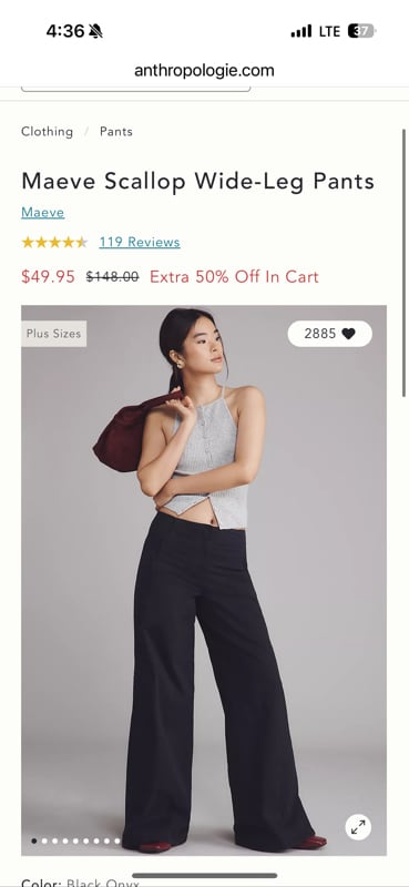 Maeve Scallop Wide-Leg Pants