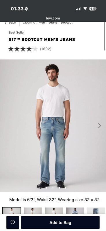 517 BOOTCUT MENS JEANS