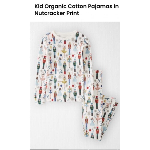 Kid Organic Cotton Pajamas in Nutcracker Print