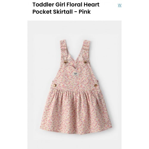 Toddler Girl Floral Heart Pocket Skirtall