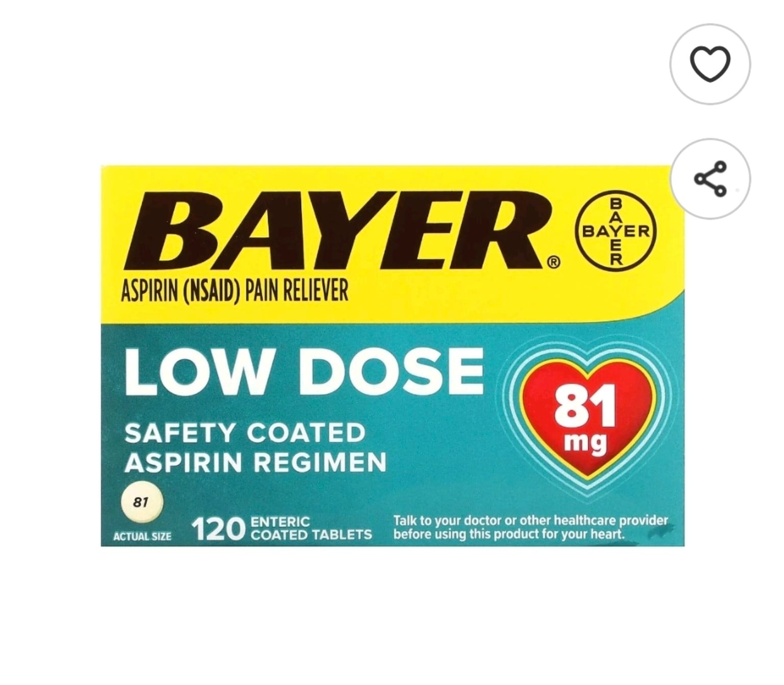 Bayer Low Dose Aspirin 81 mg