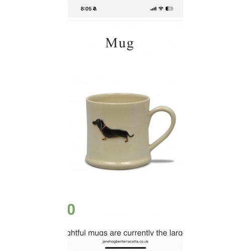 Mug, dachshund, cream