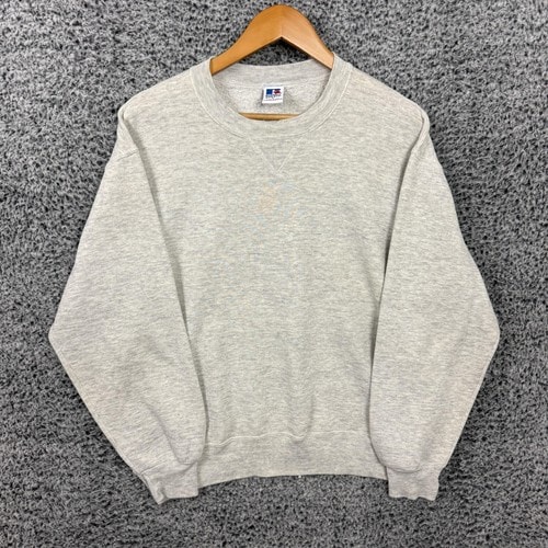 Vintage Russell Athletic Sweatshirt Mens Large Gray Blank Crewneck Made USA 90s