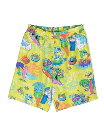 Young Versace Kids Medusa Sunnies Silk Shorts