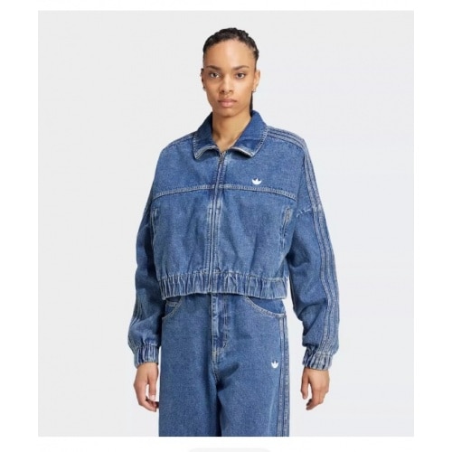 叶草女子翻领牛仔夹克PREMIUM短款水洗外套IW