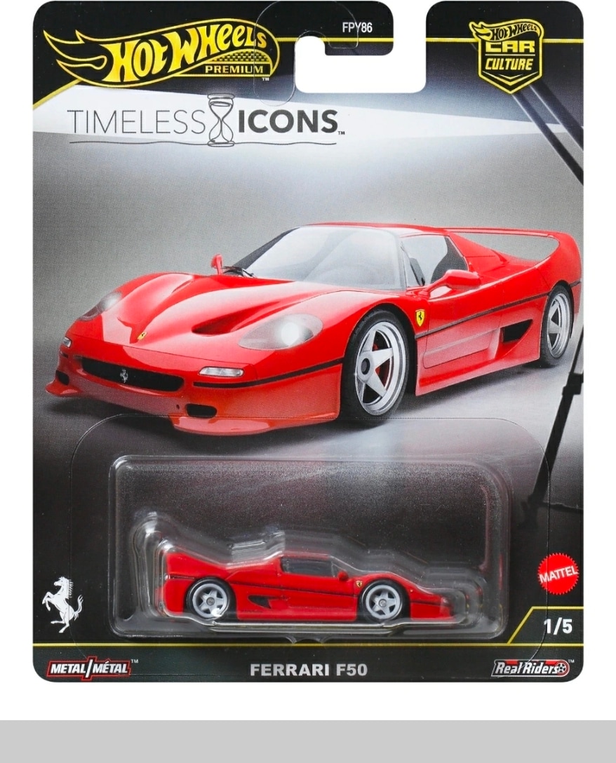 HOTWHEELS CAR CULTURE TIMLESS ICONS FERRARI F50 JBK56
