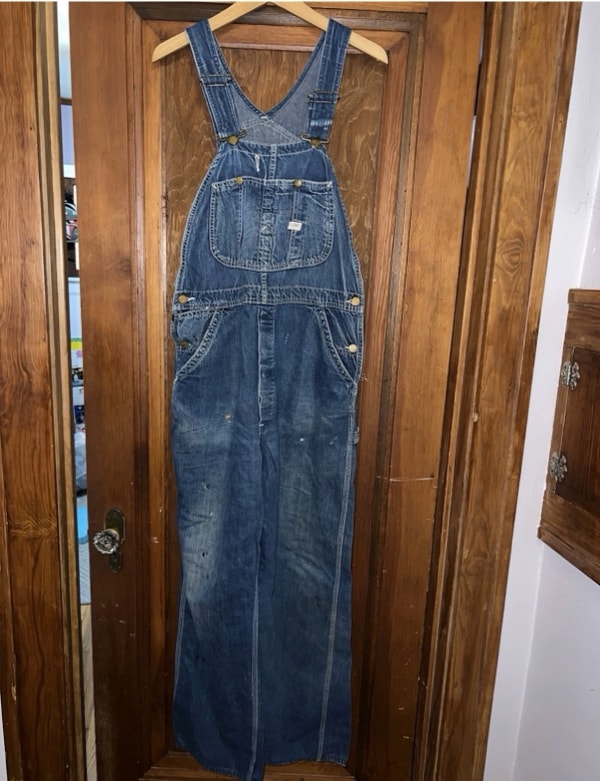 VINTAGE LEE JEANS JELT DENIM OVERALLS ALL ORIGINAL SANFORIZED UNION MADE USA