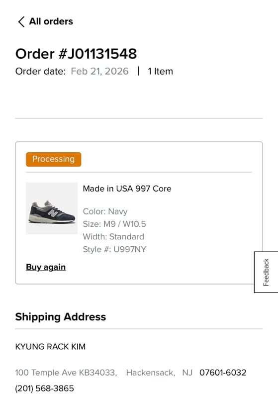 Made in USA 997 Core navy