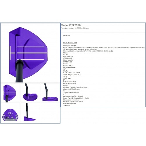 [L.A.B GOLF made in USA] OZ.1i HS CUSTOM PUTTER