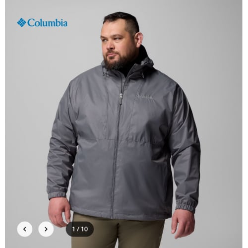 Mens Glenbrook Bend Rain Jacket - Big