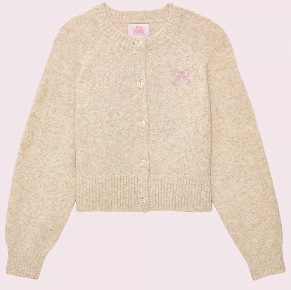 PINK X LOVESHACKFANCY BOXY CARDIGAN
