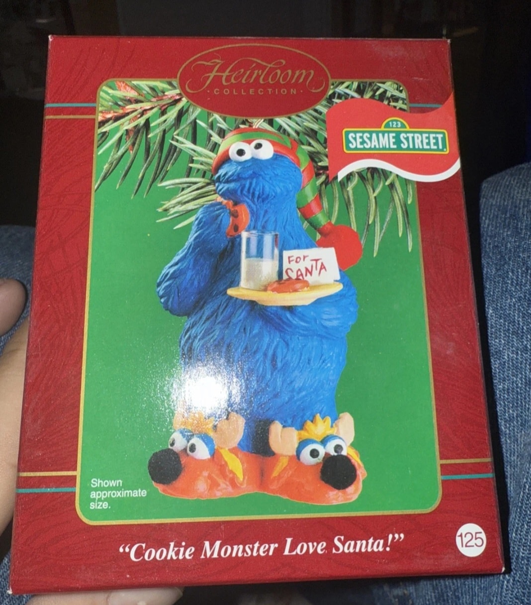 Heirloom Cookie Monster Love Santa Ornament Sesame Street