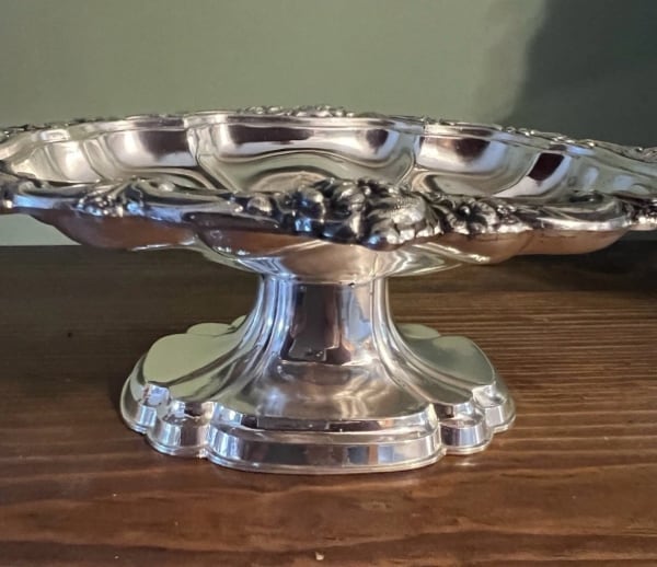 Chrome Silver  Footed Candy Nut Dish