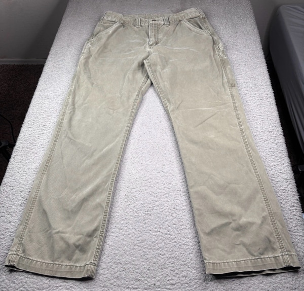 Carhartt Carpenter Pants Mens 34x31 Green Relaxed Fit Twill Workwear B324