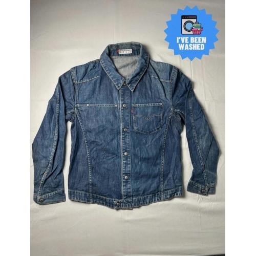 Vintage Levis Engineered Denim Trucker Jacket Blue Womens Size M