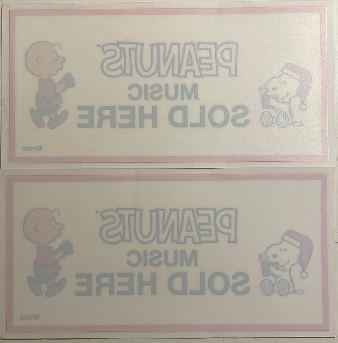 Peanuts Music Sold Here Reusable Window Clings