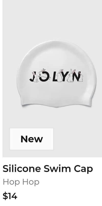 Silicone Swim Cap - Hop Hop