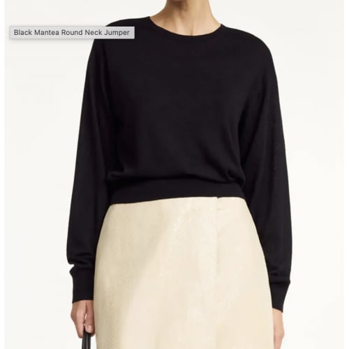 Black Mantea Round Neck Jumper