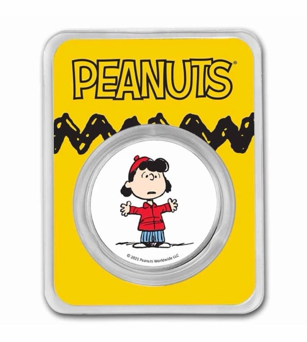 Peanuts® Lucy Van Pelt 1 oz Colorized Silver Round