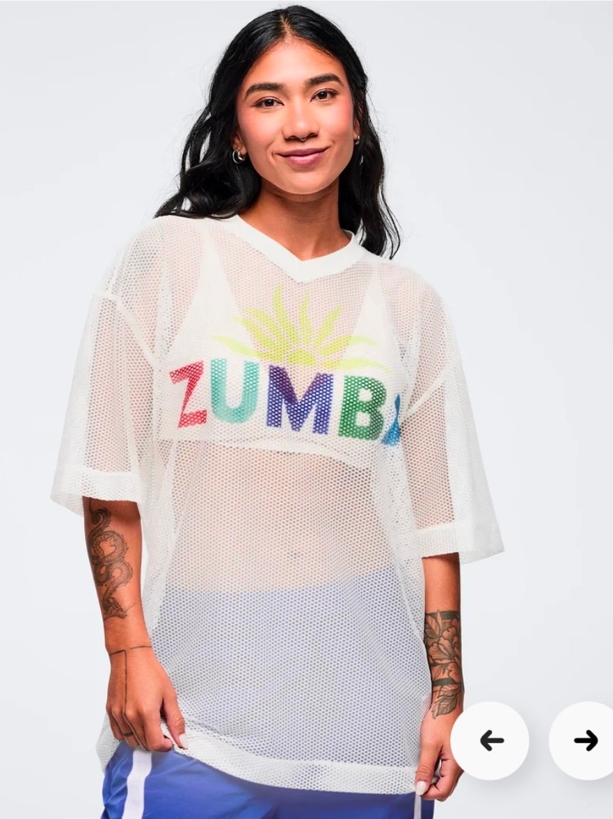 Latin Movement Oversized Mesh Top