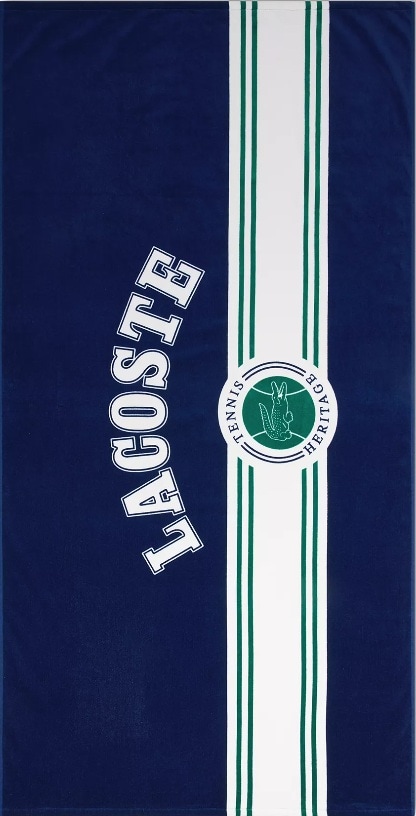 Lacoste Single Badge Cotton Beach Towel, 36 x 72