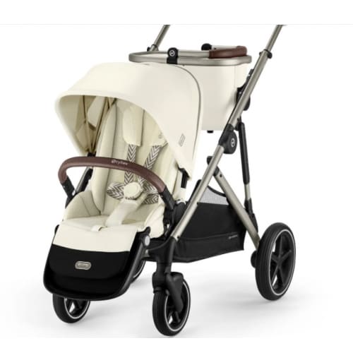 Cybex Gazelle S Single-to-Double Stroller - Taupe Frame / Seashell Beige