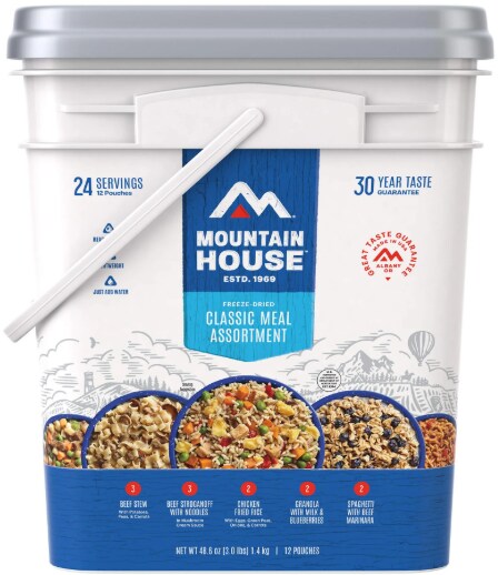 Mountain House Emergency Meal Assortment Kits, Freeze-Dried Survival Food Kit for Disaster Preparedness and Long-Term Storage, 30-Year Shelf Life