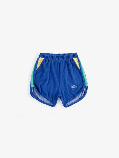 Color block terry cloth shorts