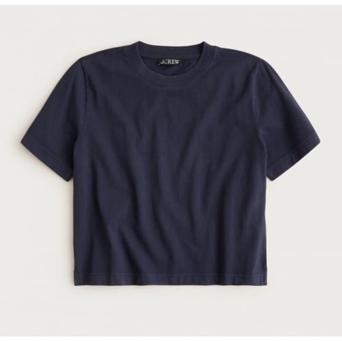 Boyfriend jersey relaxed cropped T-shirt