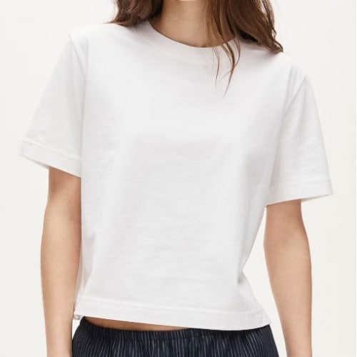 Boyfriend jersey relaxed cropped T shirt