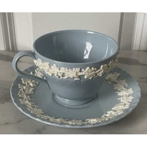 used vintage lavender Shell cup saucer set