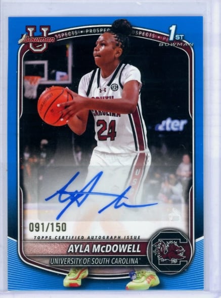 2025-26 Bowman 1st Ayla McDowell Prospect Autograph Auto Blue
