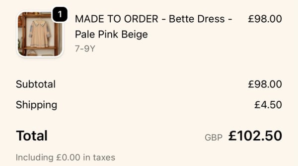 productThumbnailQuantityLabel1 MADE TO ORDER - Bette Dress - Pale Pink Beige