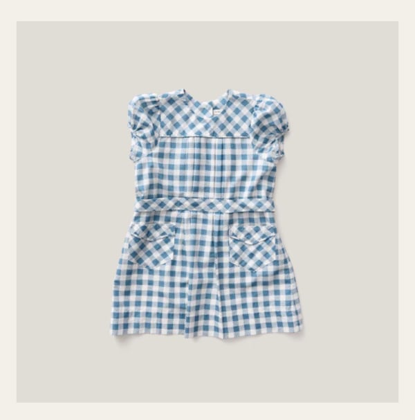 Ismay Dress, Gingham Print, Azul