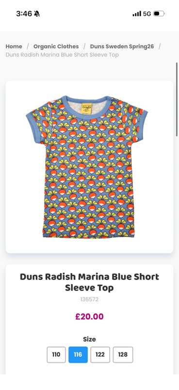 Duns Radish Marina Blue Short Sleeve Top
