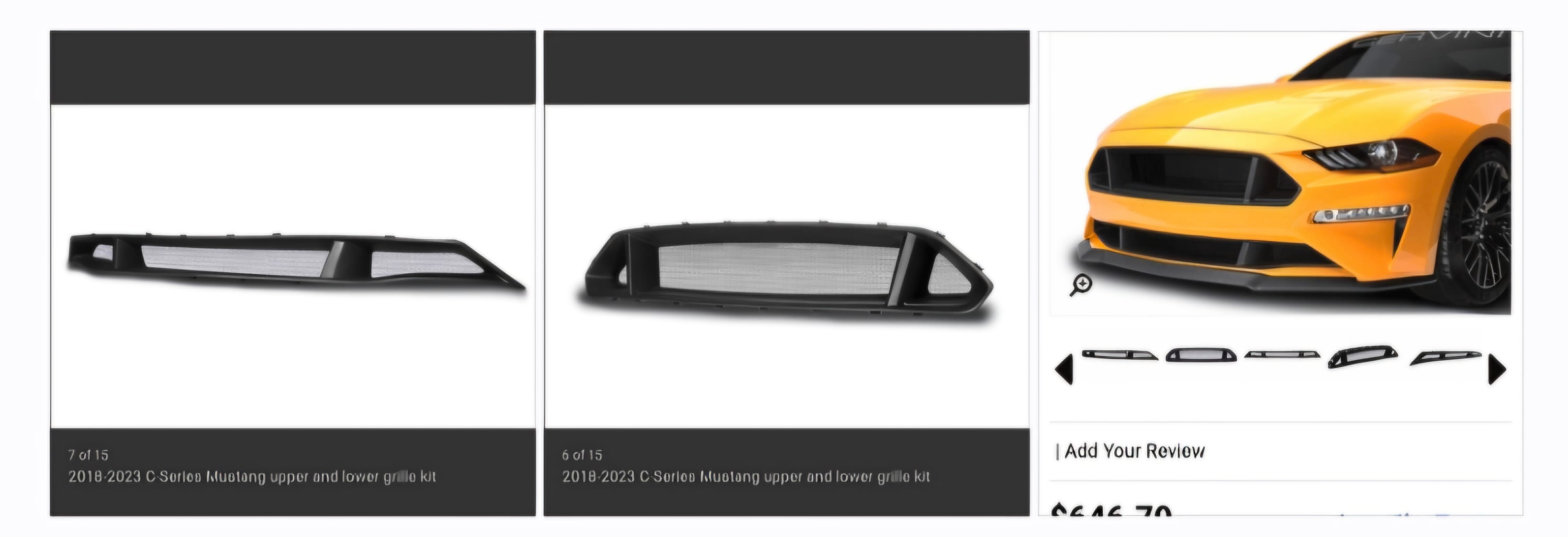 2018-2023 C-Series Mustang upper and lower grille kit