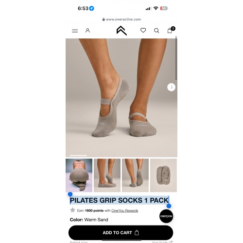 PILATES GRIP SOCKS 1 PACK