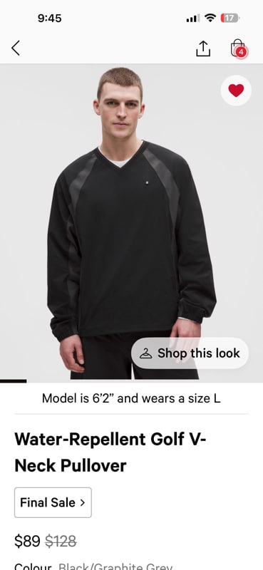 Water-Repellent Golf V-Neck Pullover