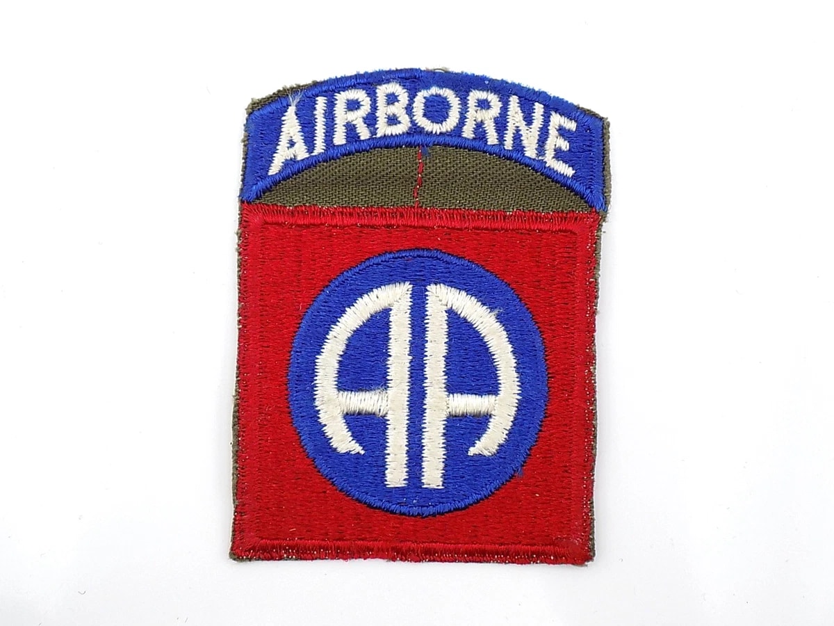 Original WWII US Army 82nd Airborne Division Patch Uncut One-Piece Green