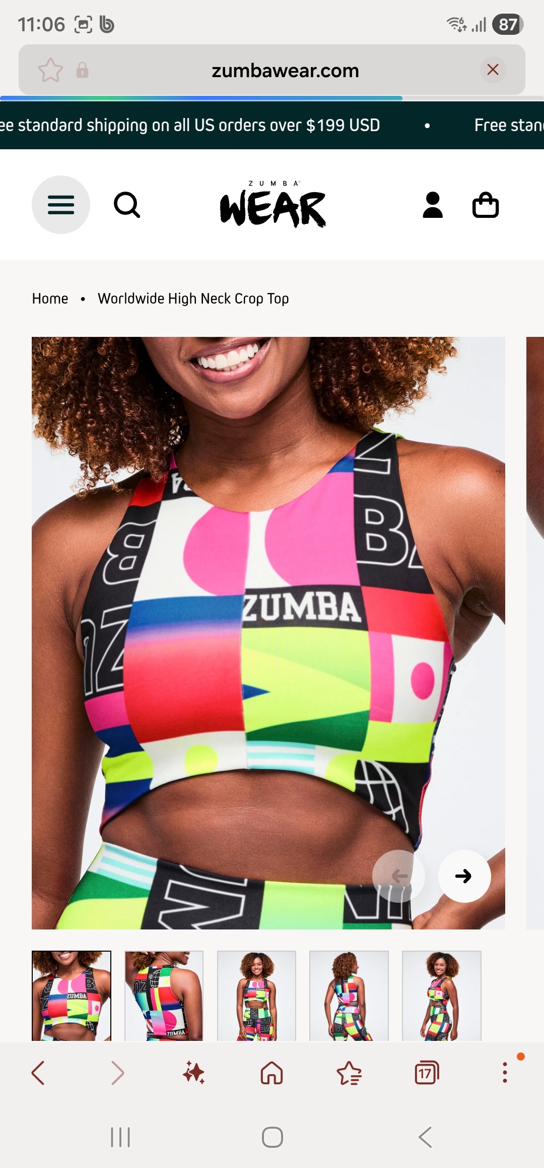 Worldwide High Neck Crop Top