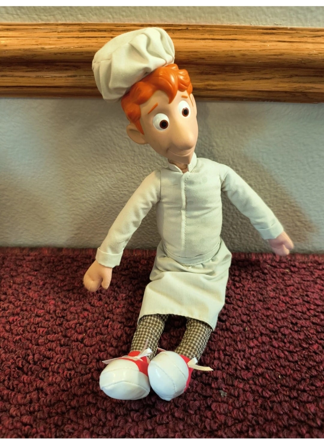 Disney Ratatouille Alfredo Linguini Plush Pixar Movie Rubber Face