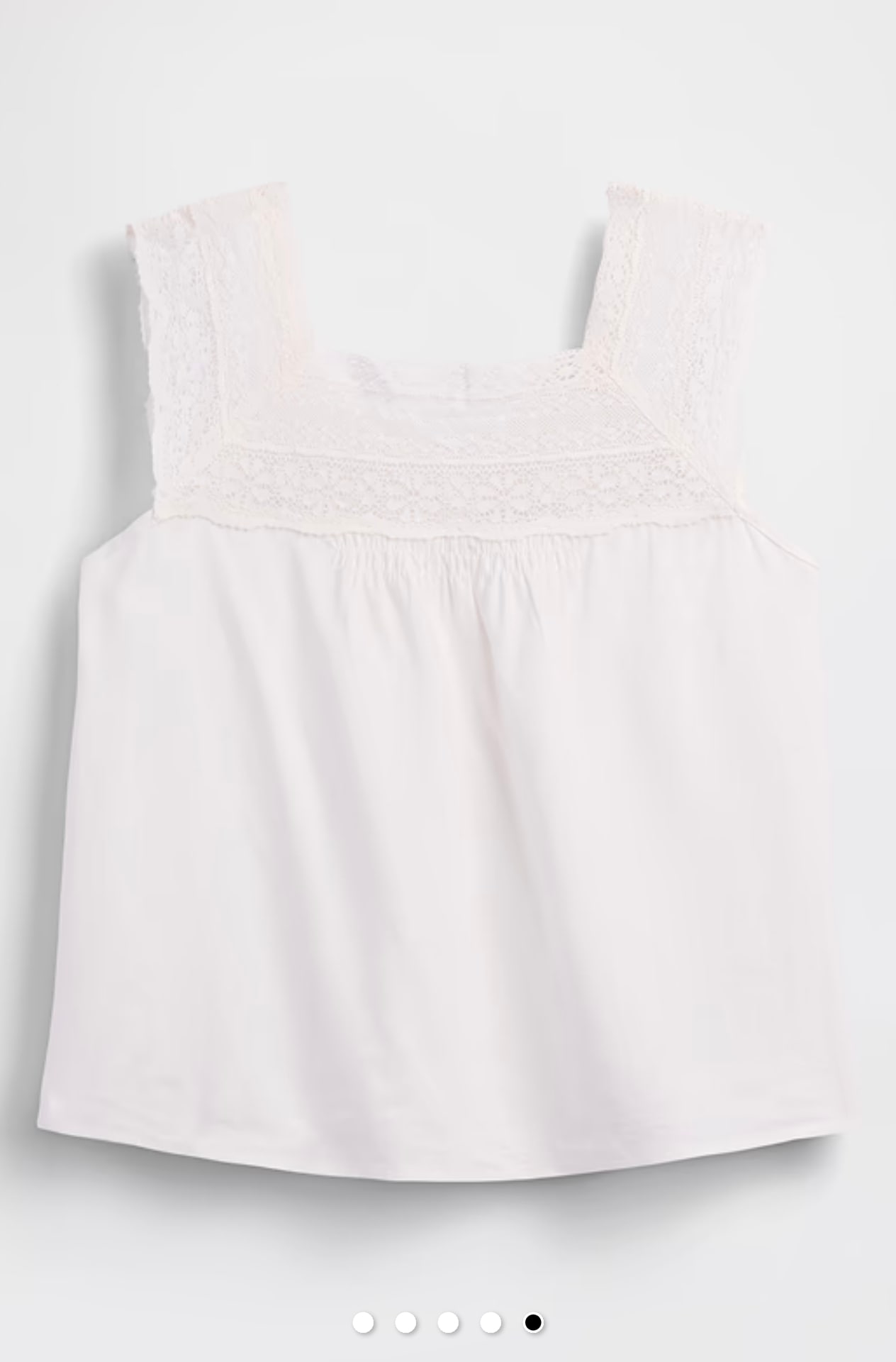Linen Blend Crochet Square Neck Top