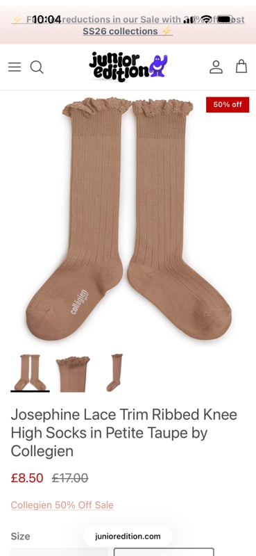 Josephine Lace Trim Ribbed Knee High Socks