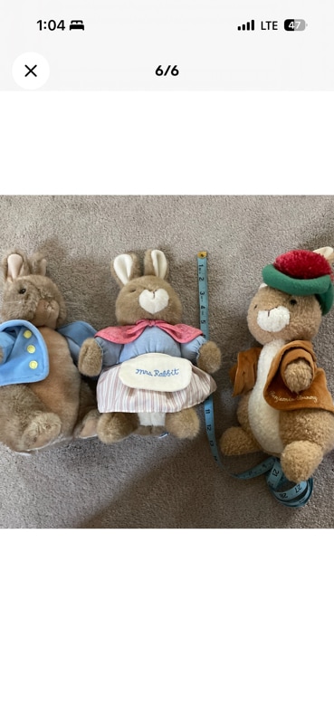 Beatrix Potter Stuffed Animals- Peter Rabbit, Mrs. Rabbit and Benjamin Bunny Set
