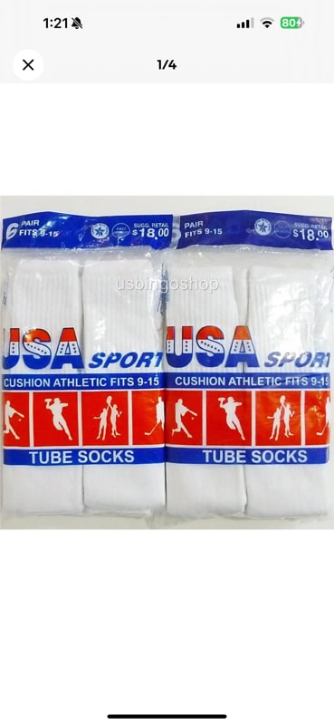12 Pairs New White Mens Cotton Athletic Sports Crew Tube Socks